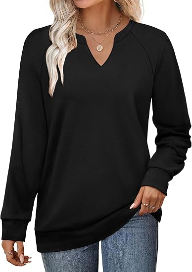 Womens Long Sleeve Shirts 2025 Fall Tunic Tops Crewneck Blouses Print