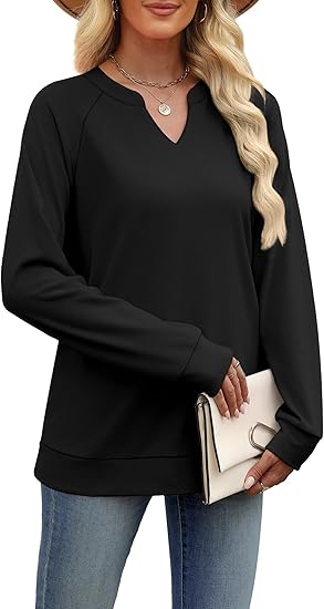 Womens Long Sleeve Shirts 2025 Fall Tunic Tops Crewneck Blouses Print