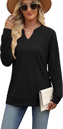 Womens Long Sleeve Shirts 2025 Fall Tunic Tops Crewneck Blouses Print