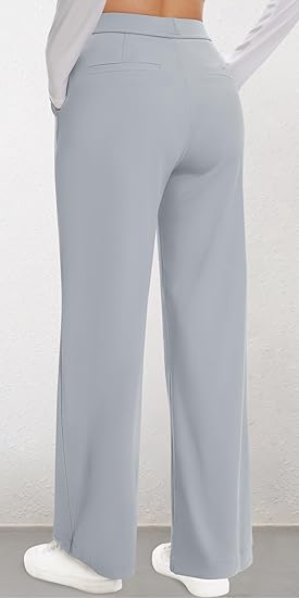 Wide Leg Pants Woman Stretchy Work Dress Pants Women Pull on Business Casual Slacks Trousers Fall Outfits