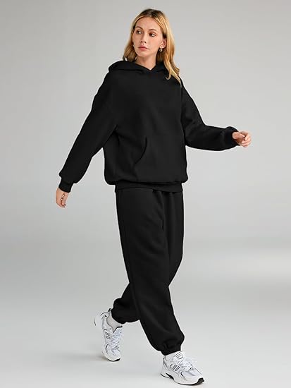 Womens 2 Piece Outfits Lounge Hoodie Sweatsuit Sets Plus Size Fall Fashion Clothes Airport Travel Pants Tracksuits